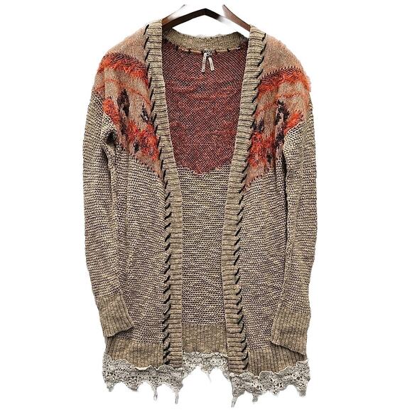 Gimmicks BKE Buckle Knit Cardigan Sweater Sz S Western Boho Crochet Cottagecore - Picture 1 of 11